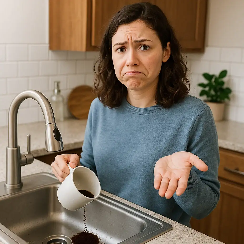 echar los posos del café por el fregadero (1)